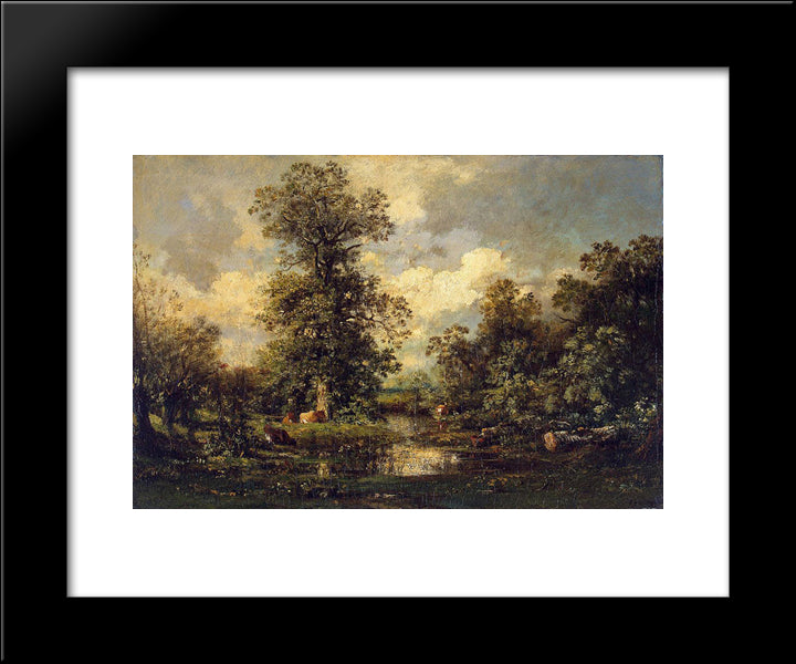 Forest Landscape 20x24 Black Modern Wood Framed Art Print Poster by Dupre, Jules