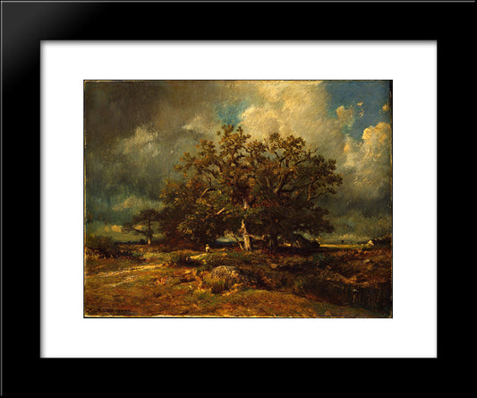 The Old Oak 20x24 Black Modern Wood Framed Art Print Poster by Dupre, Jules