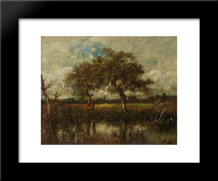 Untitled (Landscape) 20x24 Black Modern Wood Framed Art Print Poster by Dupre, Jules