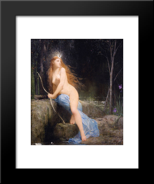 Diana 20x24 Black Modern Wood Framed Art Print Poster by Lefebvre, Jules Joseph