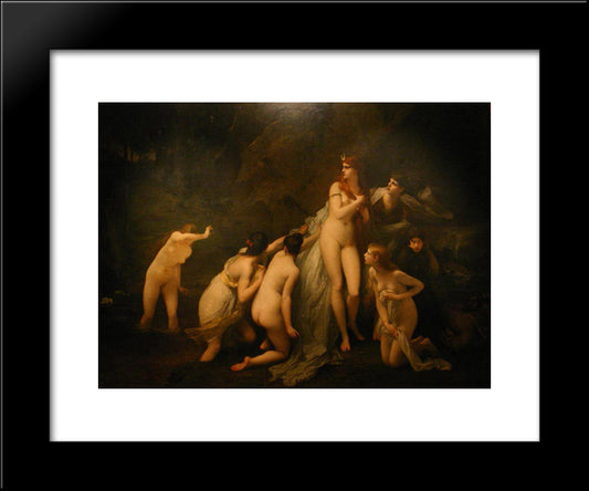 Diana Surprised 20x24 Black Modern Wood Framed Art Print Poster by Lefebvre, Jules Joseph