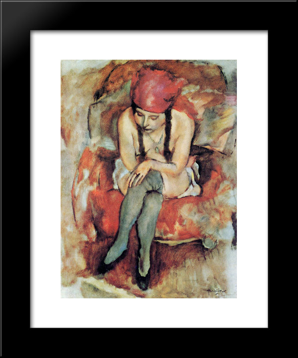 Claudine Resting 20x24 Black Modern Wood Framed Art Print Poster by Pascin, Jules