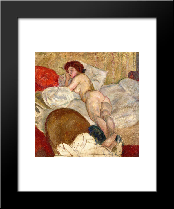 In The Hotel Room 20x24 Black Modern Wood Framed Art Print Poster by Pascin, Jules