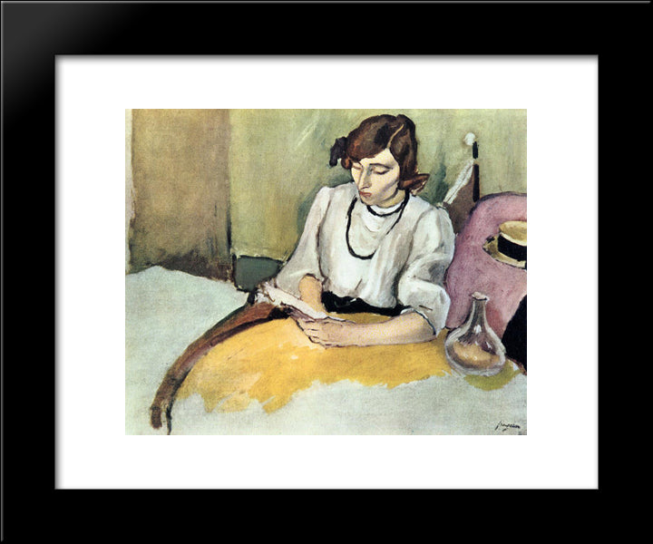 Portrait Of Hermine David 20x24 Black Modern Wood Framed Art Print Poster by Pascin, Jules