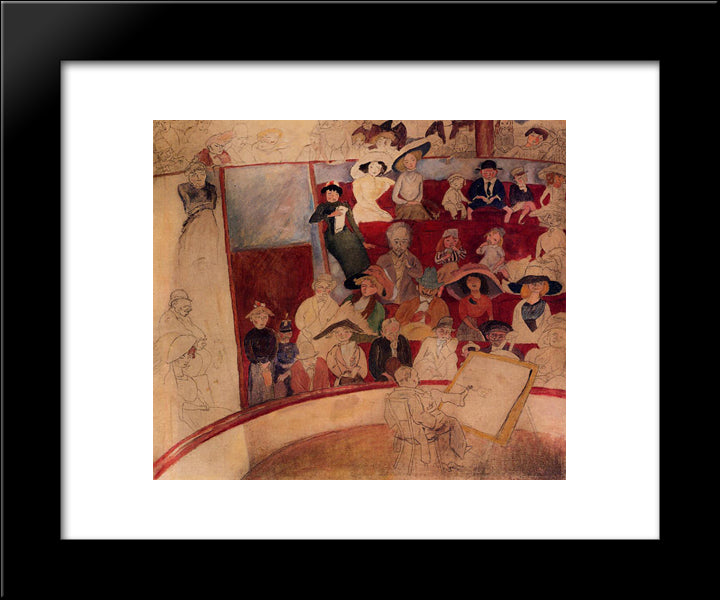 The Circus 20x24 Black Modern Wood Framed Art Print Poster by Pascin, Jules