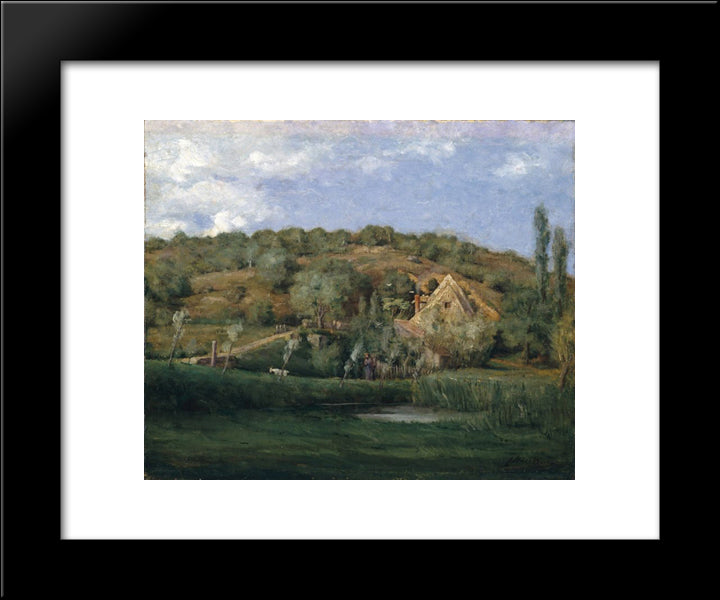 A French Homestead 20x24 Black Modern Wood Framed Art Print Poster by Weir, Julian Alden