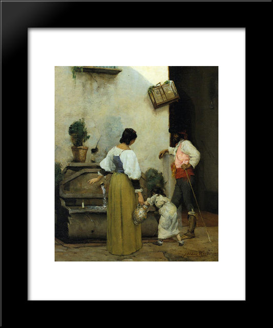 At The Water Trough 20x24 Black Modern Wood Framed Art Print Poster by Fresnaye, Roger