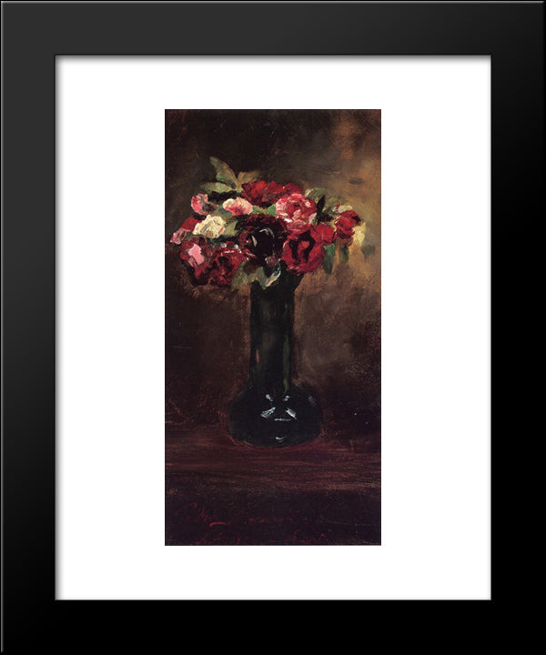 Still Life With Flowers 20x24 Black Modern Wood Framed Art Print Poster by Weir, Julian Alden