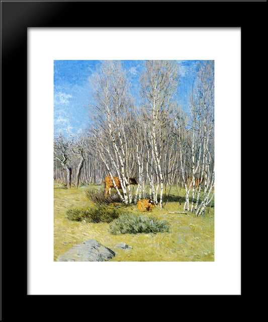 The Birches 20x24 Black Modern Wood Framed Art Print Poster by Weir, Julian Alden