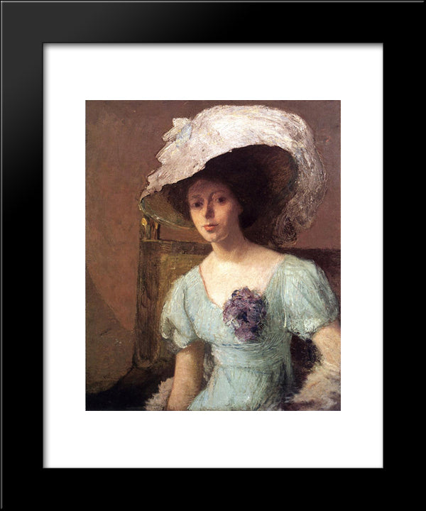 The Blue Gown 20x24 Black Modern Wood Framed Art Print Poster by Weir, Julian Alden