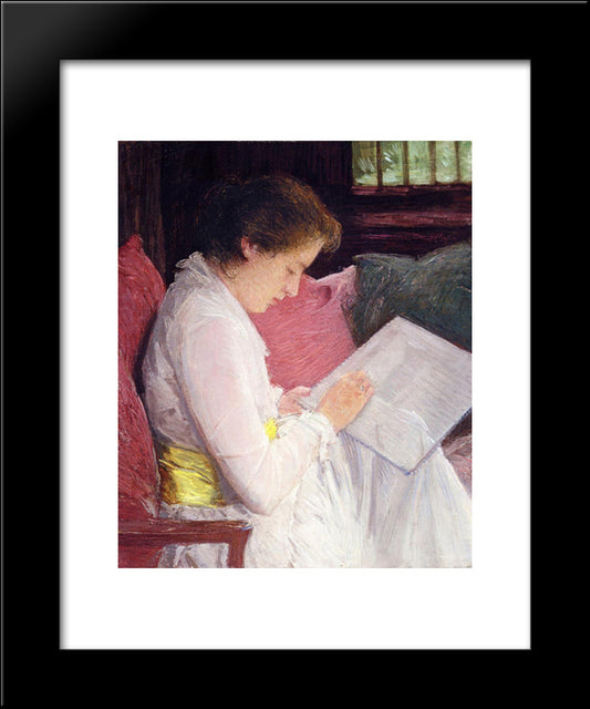 The Lace Maker 20x24 Black Modern Wood Framed Art Print Poster by Weir, Julian Alden