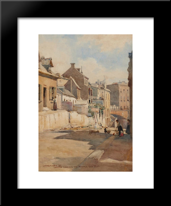 Cambridge St., Looking Towards The Argyle Cut 20x24 Black Modern Wood Framed Art Print Poster by Ashton, Julian
