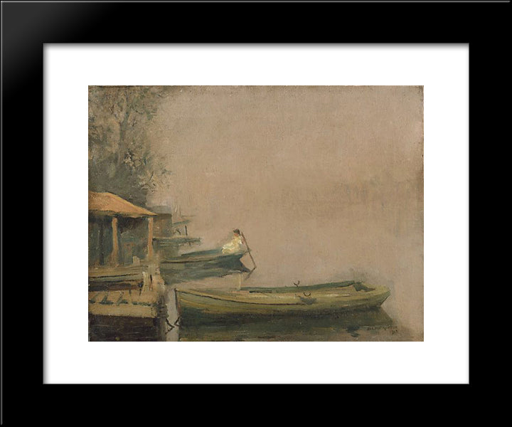 Misty Morning, Dora Creek 20x24 Black Modern Wood Framed Art Print Poster by Ashton, Julian