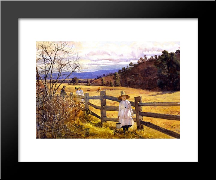 The Corner Of The Paddock 20x24 Black Modern Wood Framed Art Print Poster by Ashton, Julian
