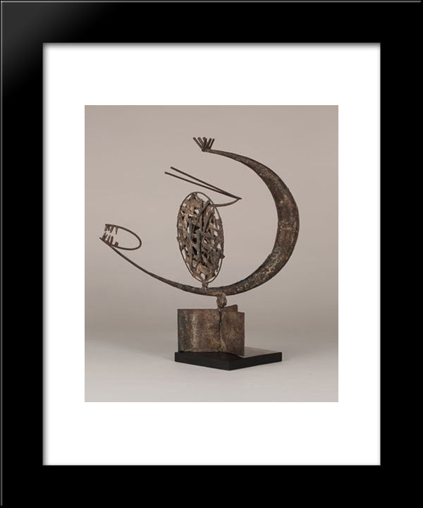 Head 20x24 Black Modern Wood Framed Art Print Poster by Gonzalez, Julio