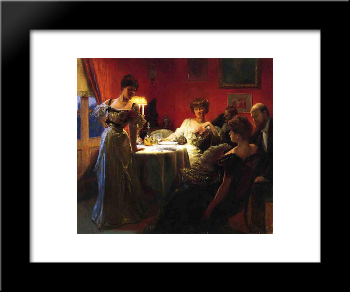 A Supper Party 20x24 Black Modern Wood Framed Art Print Poster by Stewart, Julius LeBlanc