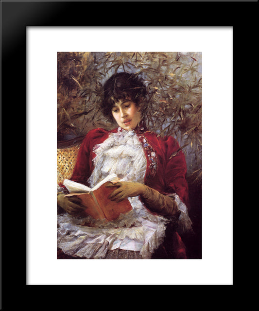 An Enthralling Novel 20x24 Black Modern Wood Framed Art Print Poster by Stewart, Julius LeBlanc
