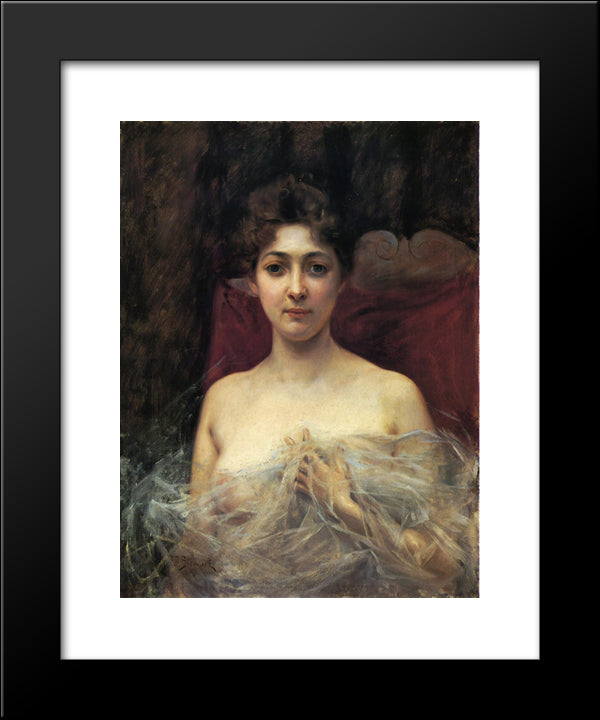 In The Boudoir 20x24 Black Modern Wood Framed Art Print Poster by Stewart, Julius LeBlanc