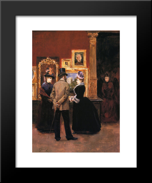 Ladies With A Gentleman In A Top Hat 20x24 Black Modern Wood Framed Art Print Poster by Stewart, Julius LeBlanc