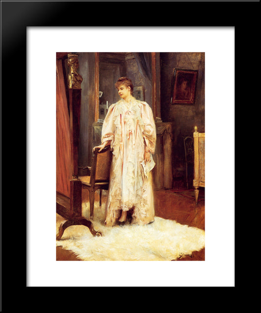 Lady In Her Boudoir 20x24 Black Modern Wood Framed Art Print Poster by Stewart, Julius LeBlanc