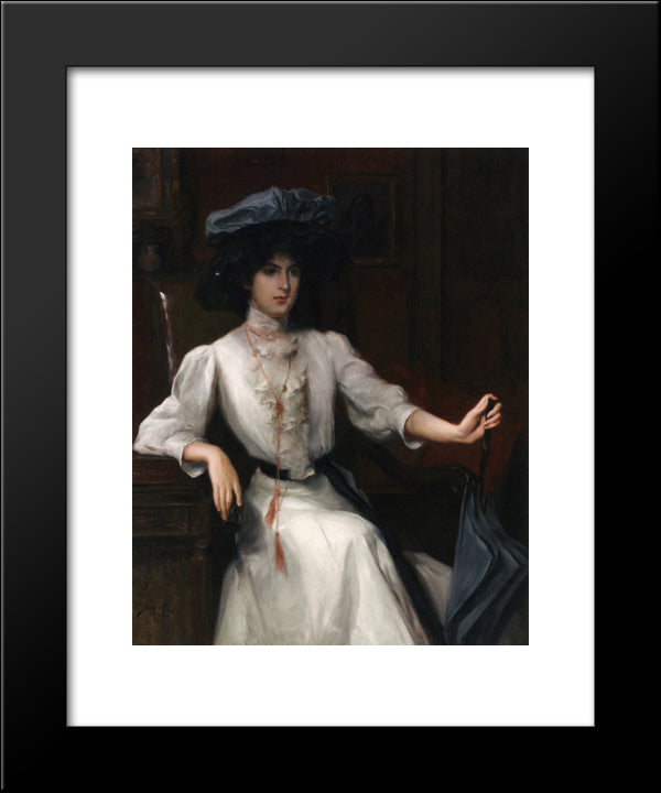 Portrait Of A Woman 20x24 Black Modern Wood Framed Art Print Poster by Stewart, Julius LeBlanc