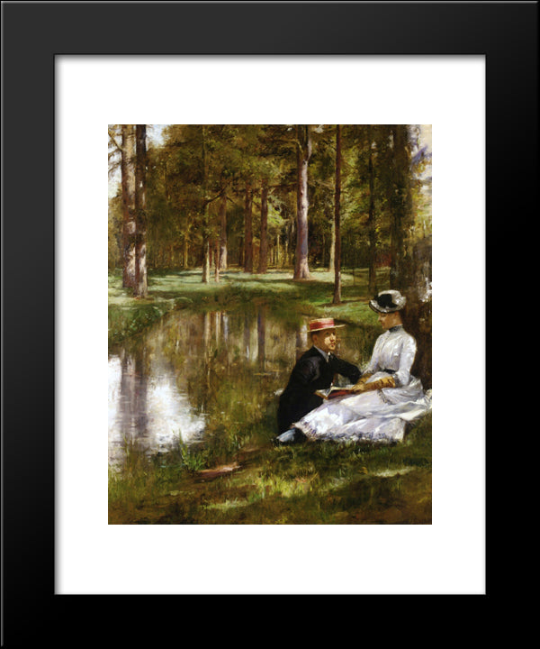 Reading 20x24 Black Modern Wood Framed Art Print Poster by Stewart, Julius LeBlanc