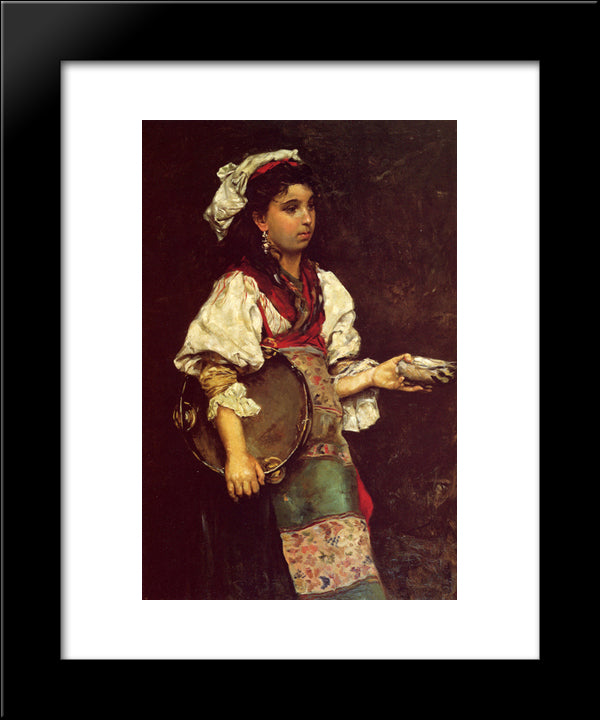 Spanish Girl 20x24 Black Modern Wood Framed Art Print Poster by Stewart, Julius LeBlanc
