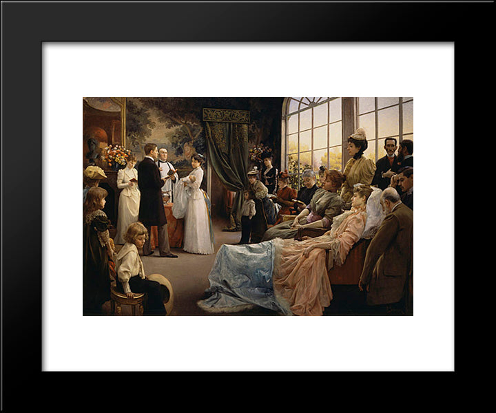 The Baptism 20x24 Black Modern Wood Framed Art Print Poster by Stewart, Julius LeBlanc