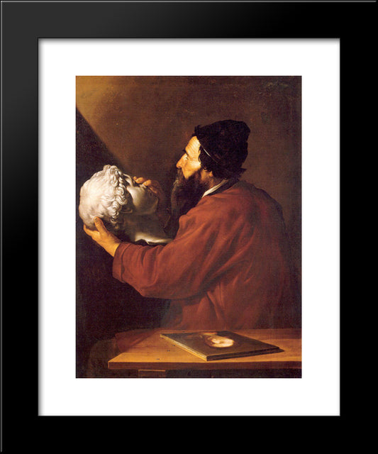 Allegory Of Touch 20x24 Black Modern Wood Framed Art Print Poster by Ribera, Jusepe de