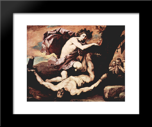 Apollo And Marsyas 20x24 Black Modern Wood Framed Art Print Poster by Ribera, Jusepe de