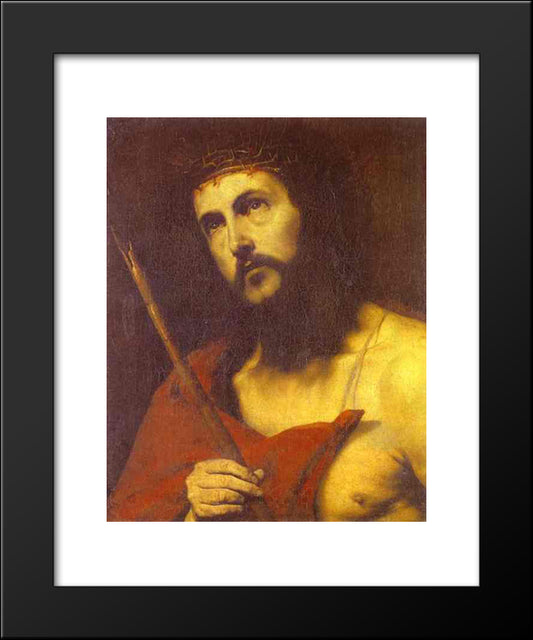 Christ In The Crown Of Thorns 20x24 Black Modern Wood Framed Art Print Poster by Ribera, Jusepe de