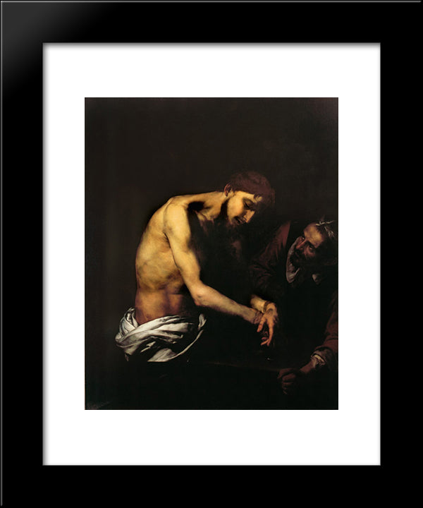 Flagellation Of Christ 20x24 Black Modern Wood Framed Art Print Poster by Ribera, Jusepe de