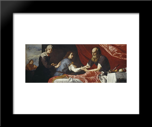 Isaac Blessing Jacob 20x24 Black Modern Wood Framed Art Print Poster by Ribera, Jusepe de