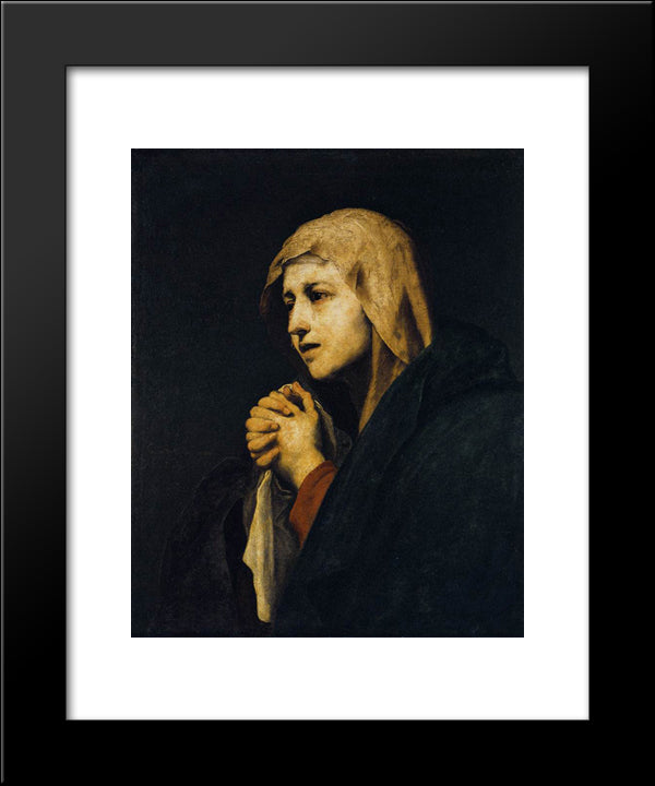 Mater Dolorosa 20x24 Black Modern Wood Framed Art Print Poster by Ribera, Jusepe de