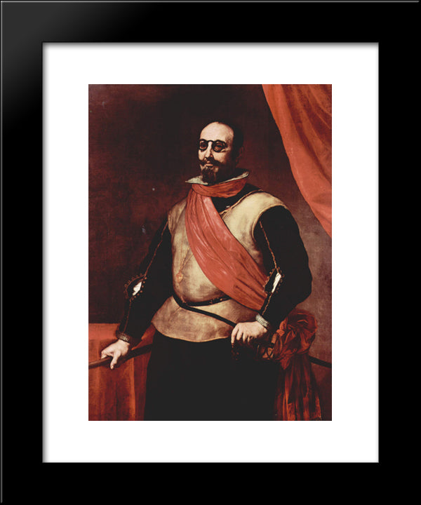 Portrait Of A Knight Of The Order Of Santiago 20x24 Black Modern Wood Framed Art Print Poster by Ribera, Jusepe de