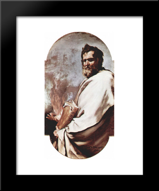 Saint Elias 20x24 Black Modern Wood Framed Art Print Poster by Ribera, Jusepe de