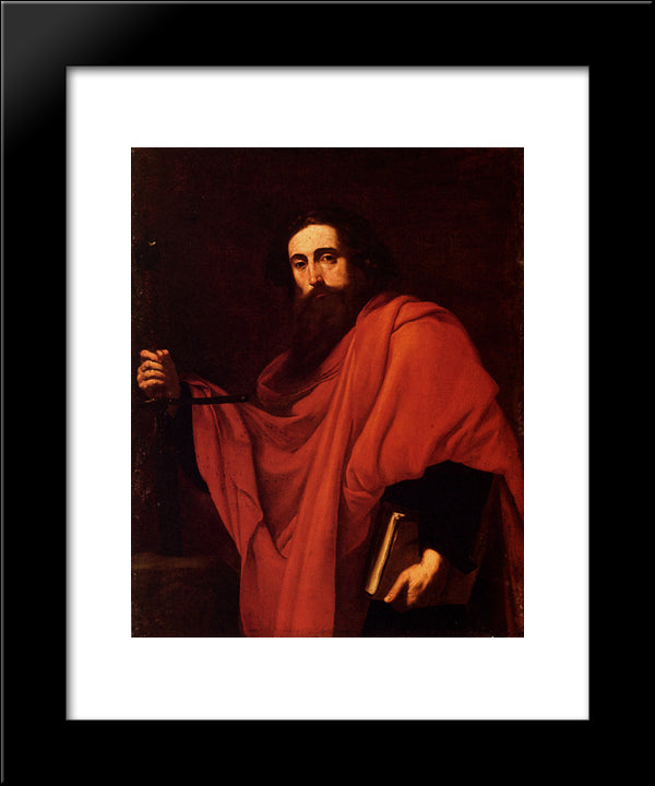 Saint Paul 20x24 Black Modern Wood Framed Art Print Poster by Ribera, Jusepe de