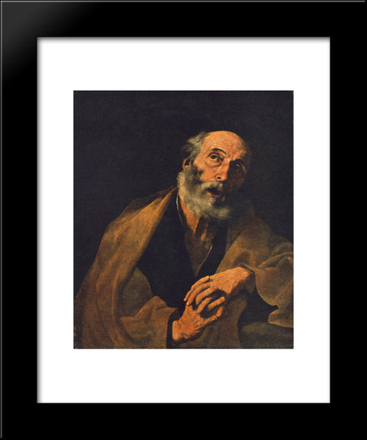 Saint Peter 20x24 Black Modern Wood Framed Art Print Poster by Ribera, Jusepe de