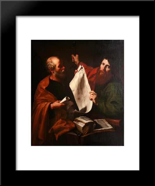 Saint Peter And Saint Paul 20x24 Black Modern Wood Framed Art Print Poster by Ribera, Jusepe de