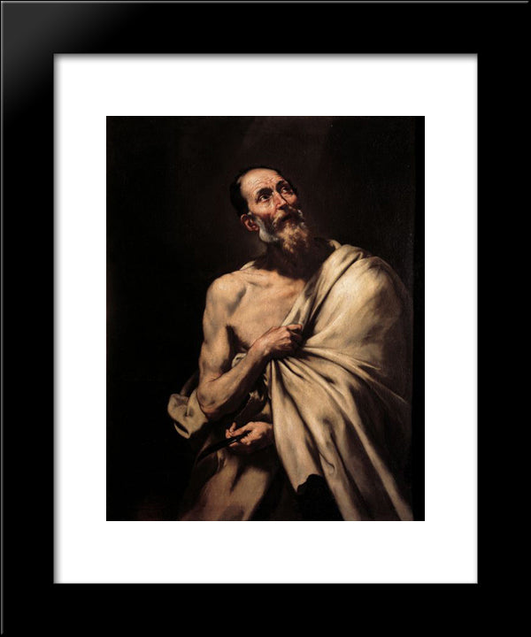 St. Bartholomew 20x24 Black Modern Wood Framed Art Print Poster by Ribera, Jusepe de