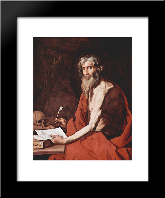 St. Jerome 20x24 Black Modern Wood Framed Art Print Poster by Ribera, Jusepe de