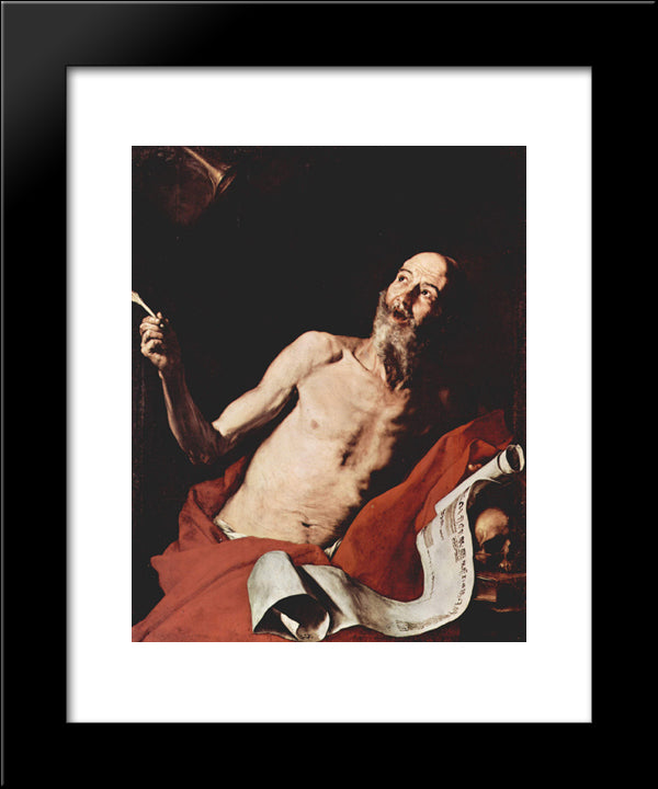 St. Jerome And The Trumpet Of Doom 20x24 Black Modern Wood Framed Art Print Poster by Ribera, Jusepe de