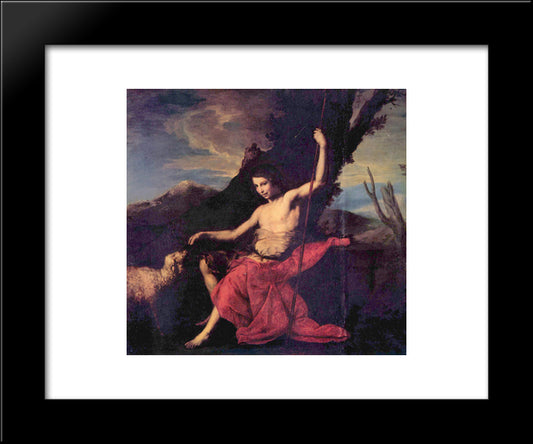 St. John The Baptist In The Wilderness 20x24 Black Modern Wood Framed Art Print Poster by Ribera, Jusepe de