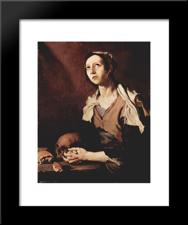 St. Mary Of Egypt 20x24 Black Modern Wood Framed Art Print Poster by Ribera, Jusepe de