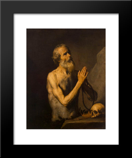 St. Onuphrius 20x24 Black Modern Wood Framed Art Print Poster by Ribera, Jusepe de