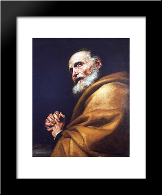 St. Peter 20x24 Black Modern Wood Framed Art Print Poster by Ribera, Jusepe de