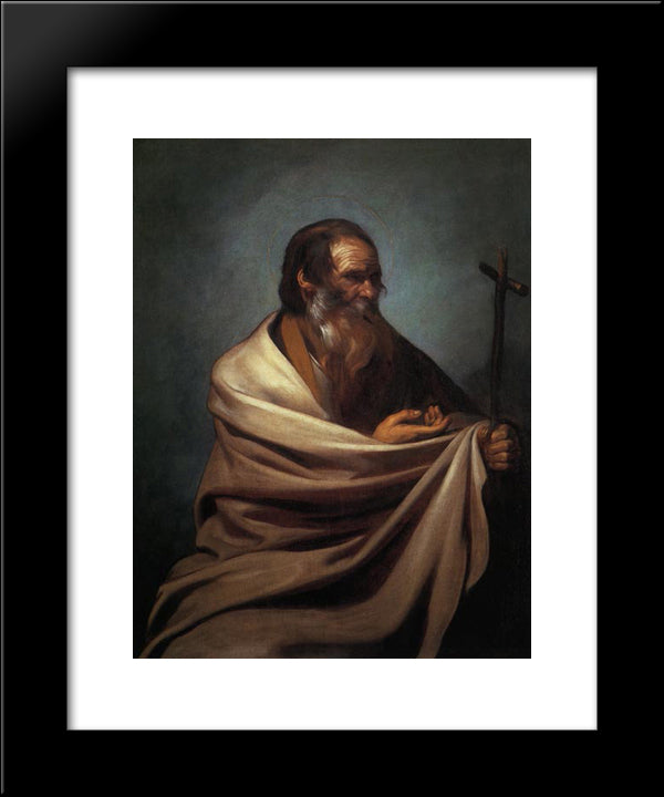 St. Philip 20x24 Black Modern Wood Framed Art Print Poster by Ribera, Jusepe de