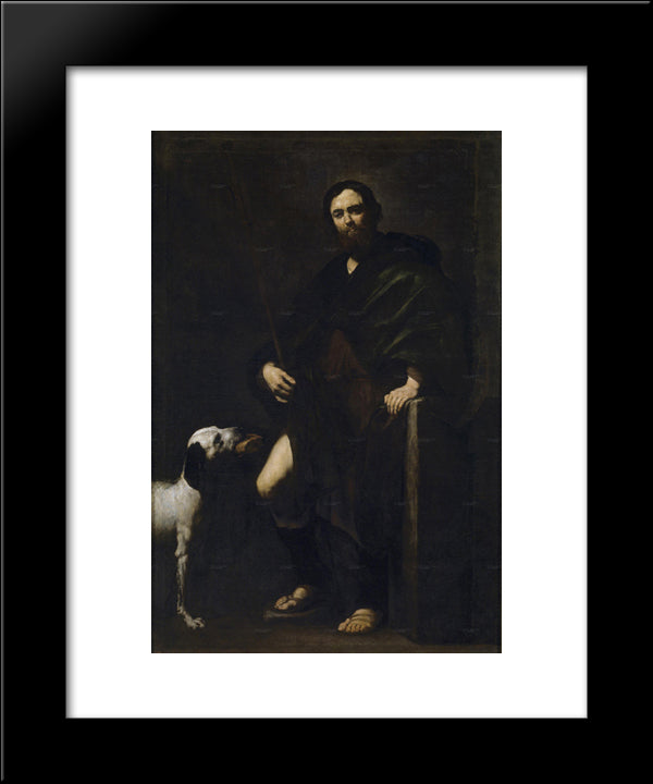 St. Roch 20x24 Black Modern Wood Framed Art Print Poster by Ribera, Jusepe de