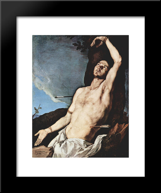 St. Sebastian 20x24 Black Modern Wood Framed Art Print Poster by Ribera, Jusepe de