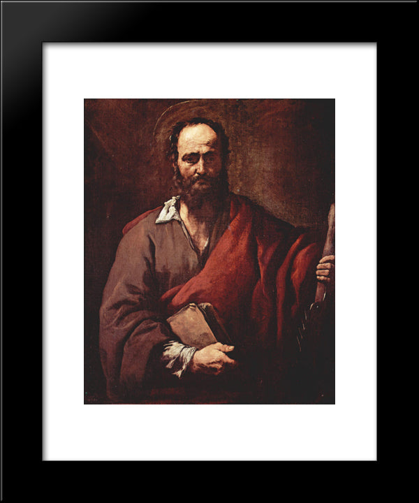 St. Simon 20x24 Black Modern Wood Framed Art Print Poster by Ribera, Jusepe de